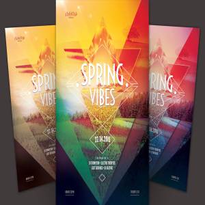DJ音乐派对活动传单那模板 Spring Vibes Flyer Template
