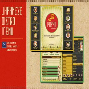 日式小酒馆菜单PSD模板 Japanese Bistro Menu