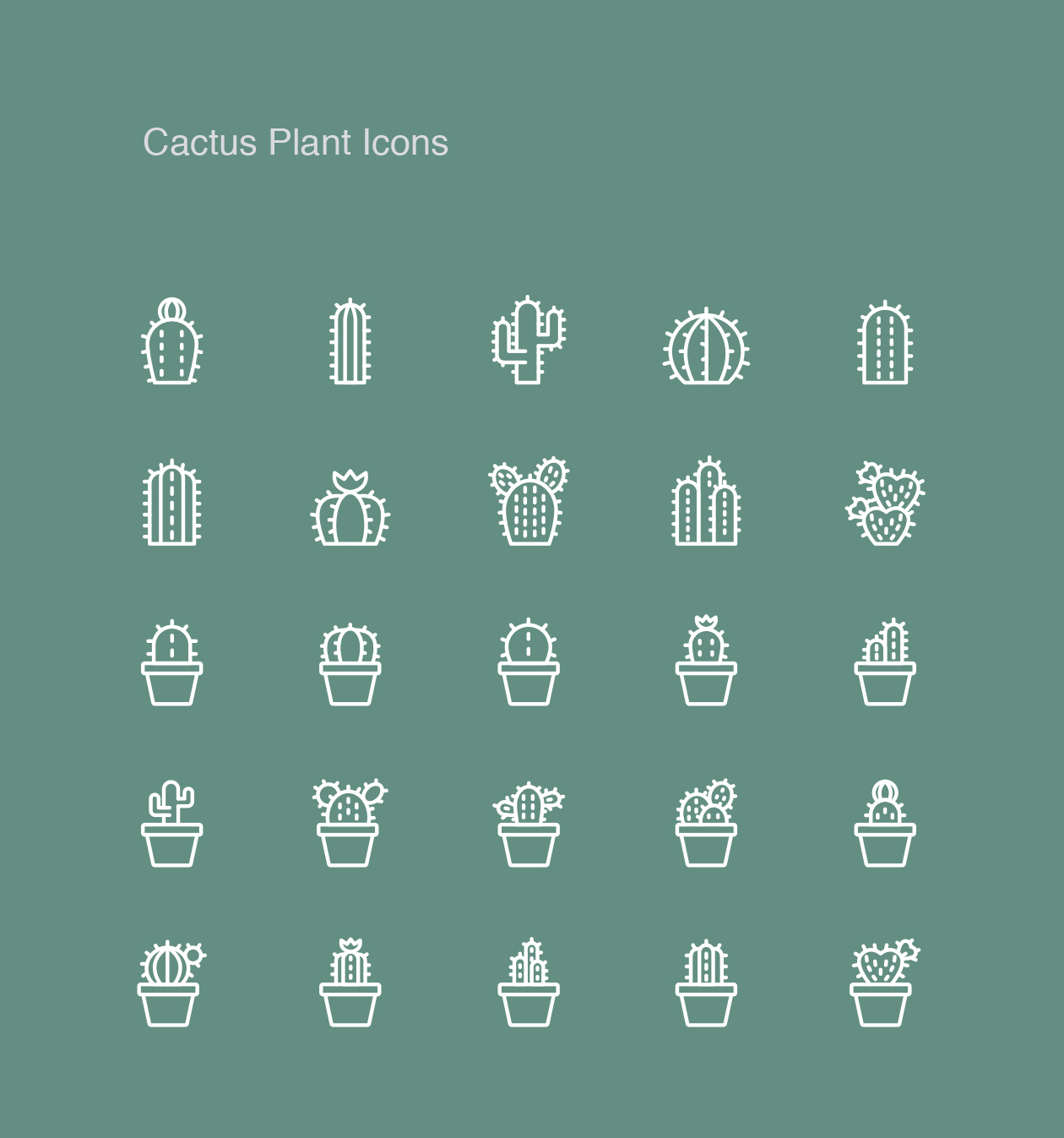 仙人掌植物矢量图标下载 Cactus Plant Icons