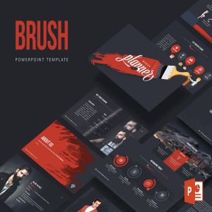 炫酷设计企业/品牌介绍PPT幻灯片模板 Brush Powerpoint Template