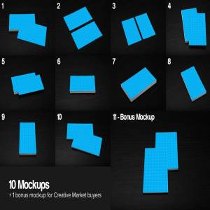11款经典企业名片样机模板 11 Business Card Mockups插图2