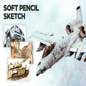 逼真彩色铅笔素描效果PS动作下载 Soft Pencil Sketch CS2+ Photoshop Action