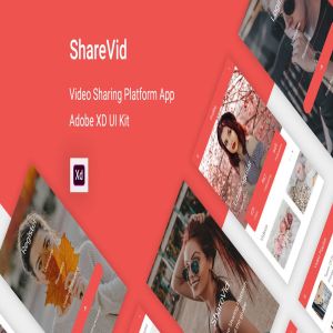 视频社交分享APP应用UI界面设计XD模板