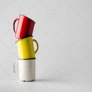 搪瓷茶杯样机模板 Enamel Mug Mock-Up Photo Bundle插图5