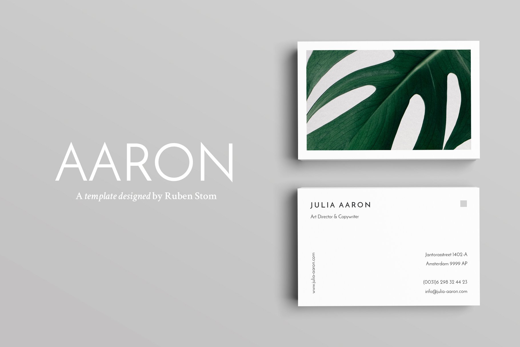 优雅简约风高端企业名片设计模板 Aaron Business Card Template