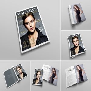 多用途美国信纸规格时尚杂志样机 US Letter Magazine Mockup