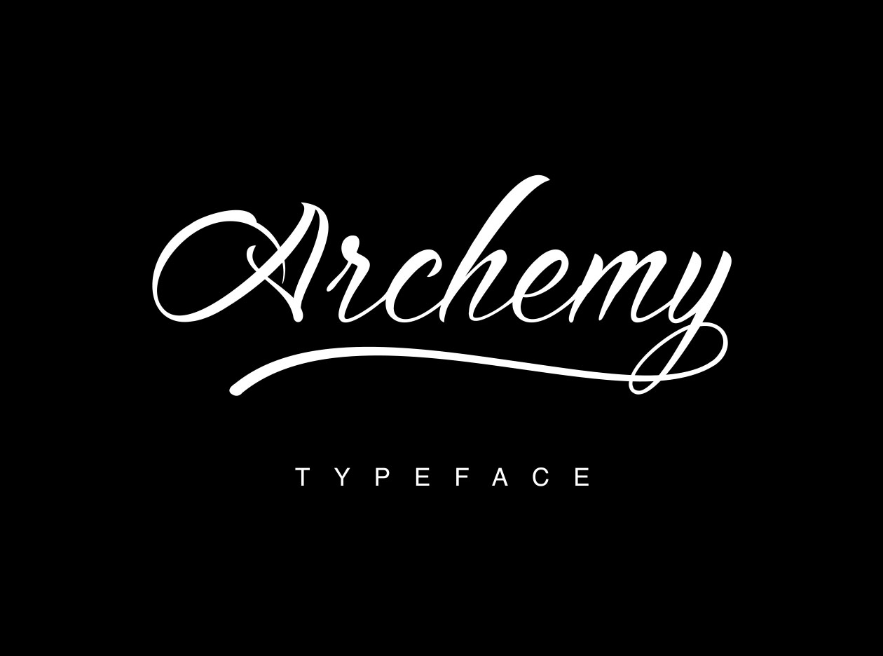 复古书法风格英文草书字体 Archemy Calligraphic Typeface