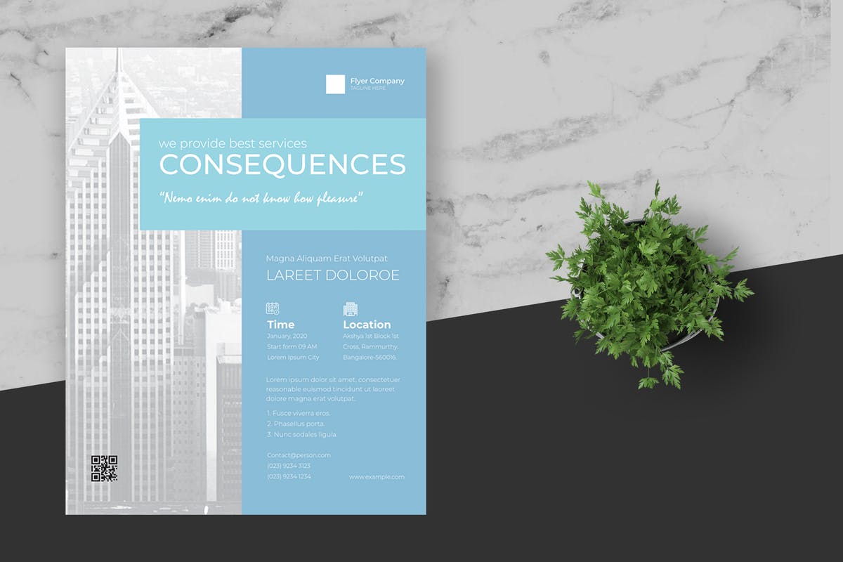 极简设计风格企业活动会议海报模板 Clean & Minimal Business Event Flyer