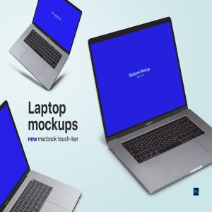 超逼真笔记本电脑屏幕演示样机模板v1 Laptop Mockups vol01插图1