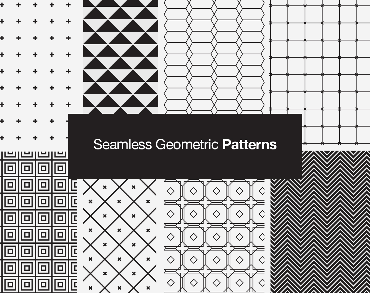几何矢量图案无缝纹理素材 Seamless Geometric Vector Patterns