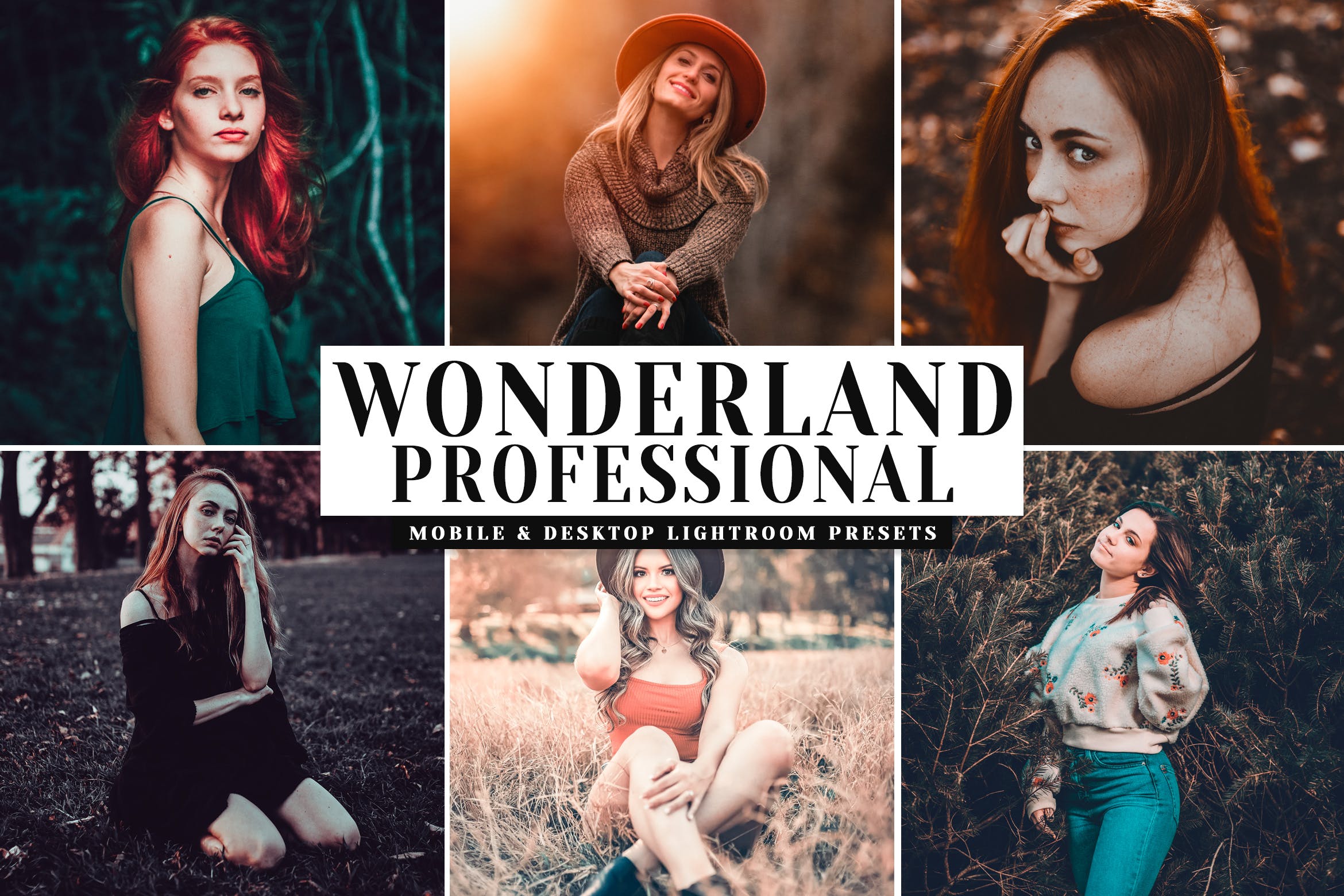 人像摄影照片后期处理华丽调色滤镜LR预设 Wonderland Pro Mobile & Desktop Lightroom Presets
