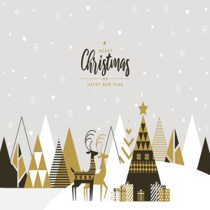 扁平设计风格创意圣诞节贺卡设计模板 Flat design Creative Christmas greeting card插图1