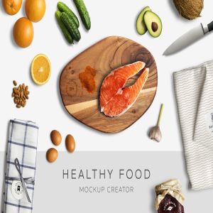 健康食品厨房场景样机生成器 Healthy Food Mockup Creator