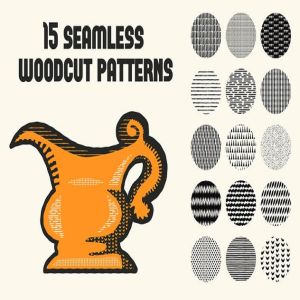 复古木刻印刷绘画风格AI笔刷 Cookbook for Woodcuts – brushes and patterns插图5