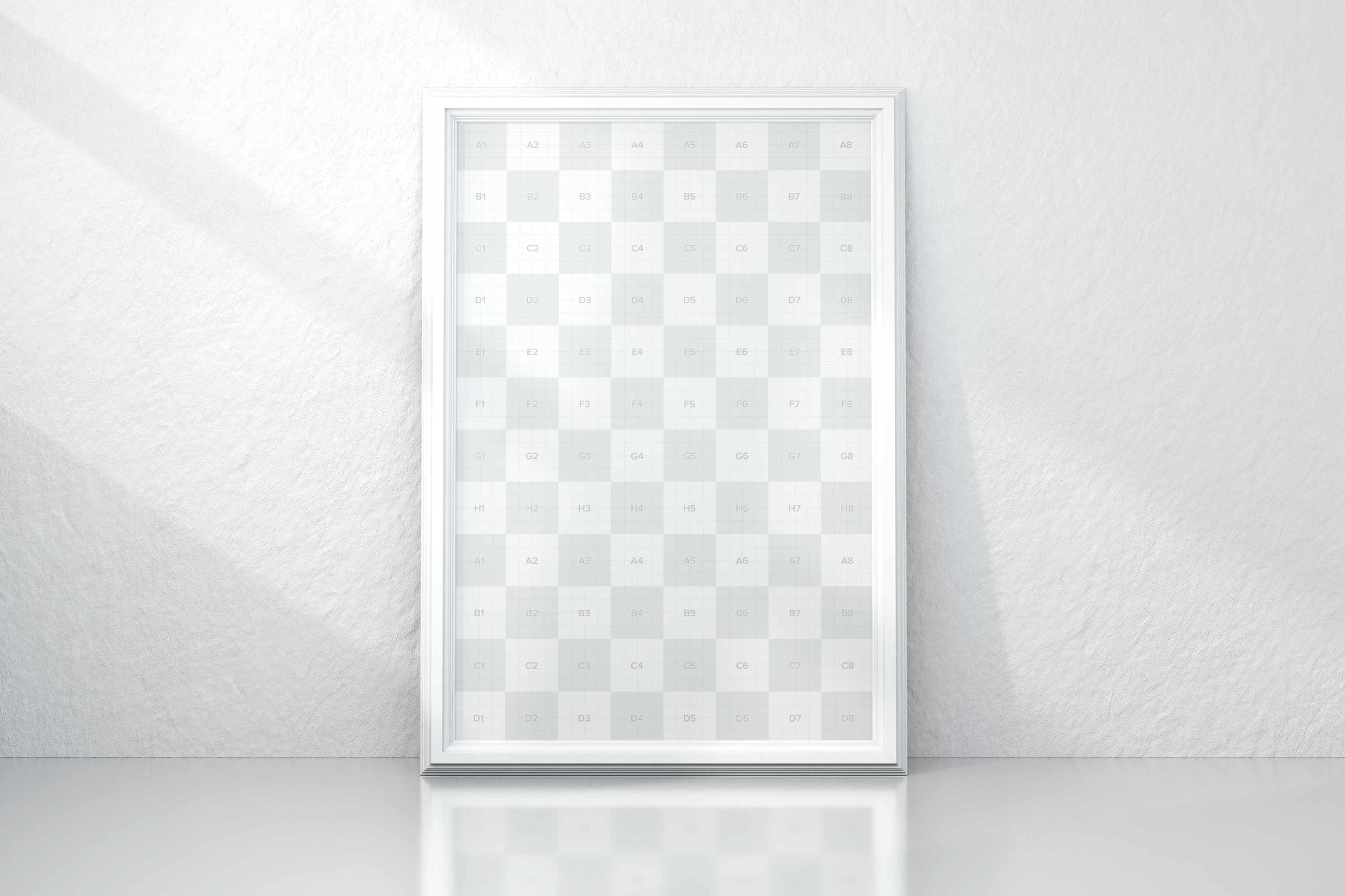 带框大肖像画布画框样机模板素材 Framed Large Portrait Canvas Mockup