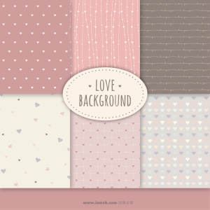 可爱的爱心主题背景纹理 Cute love backgrounds collection
