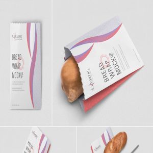 面包纸袋包装设计样机模板 Bread Packaging Mockups