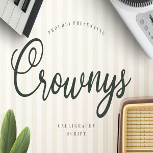 非常适合品牌设计的优雅风格英文书法字体 Crownys Calligraphy Script