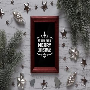 圣诞节主题照片相框样机模板 Christmas picture frame mockup