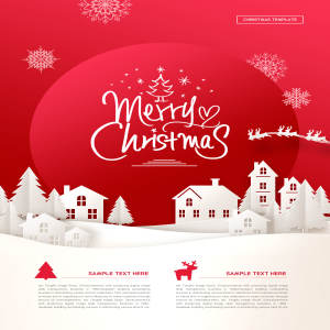 圣诞快乐节日主题海报psd模板