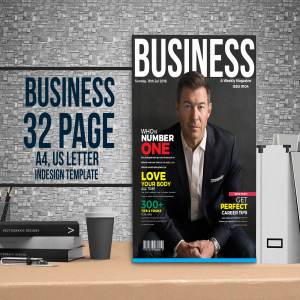32页干净、极简的商业化杂志模板下载[indd]