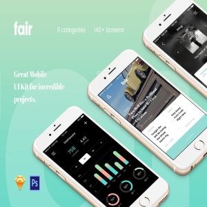 多用途快速可用 APP UI 套件 Fair Mobile UI Kit