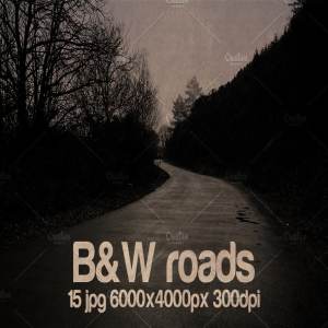 复古黑白胶片效果山路/道路高清照片 vintage B&W roads photo pack