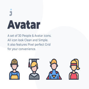 APP与网站常用的虚拟形象头像图标下载[Ai]