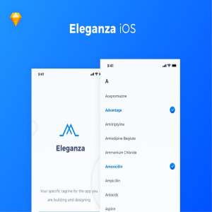 一流设计素材网下午茶：优雅的常规功能iOS APP UI KIT套装下载
