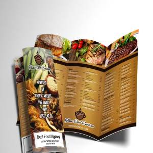 餐厅饭馆三折页菜单模板 Restaurant Menu Tri-fold Brochure