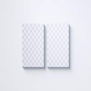 挂墙式画布画框艺术创造/画作展览样机正视图模板素材 Two 3:4 Portrait Canvas Mockup Hanging on Wall, Front View