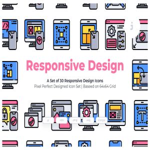 30枚响应式设计主题矢量图标素材 30 Responsive Design Icons