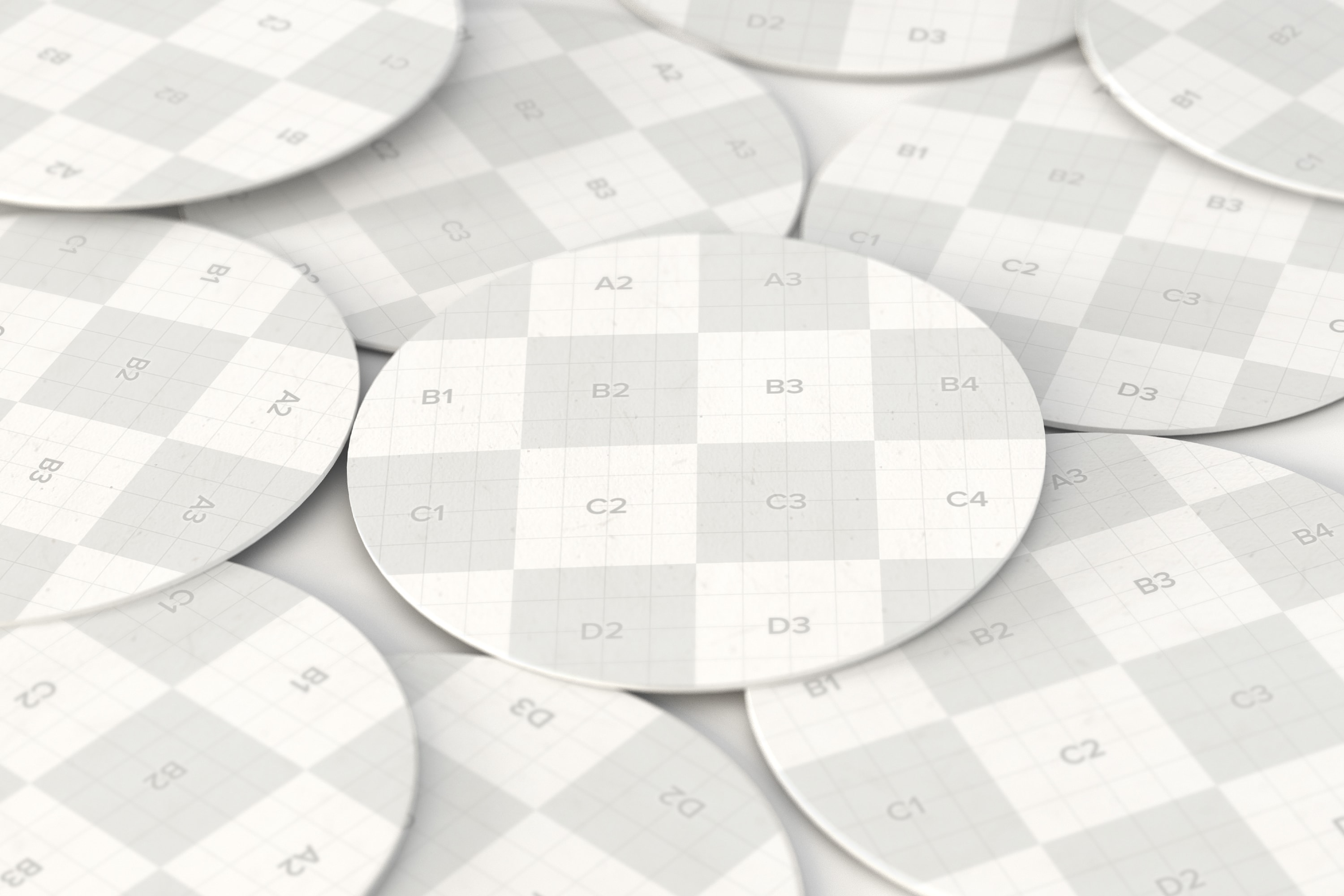 圆形纸杯垫品牌标识展示样机02 Round Coaster Mockup 02