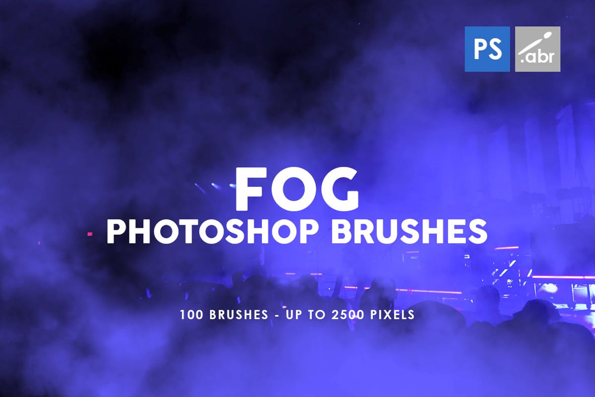 100个烟雾水雾效果PS印章画笔笔刷 100 Fog Photoshop Stamp Brushes