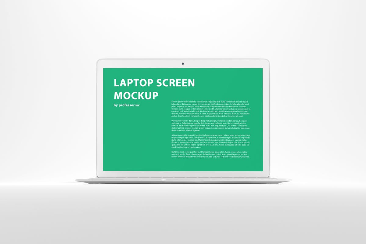 白色背景MacBook笔记本电脑演示样机 White MacBook Mockup