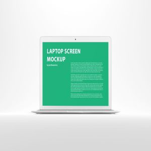 白色背景MacBook笔记本电脑演示样机 White MacBook Mockup