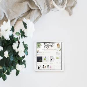 插画艺术背景平板电脑iPad样机 Stock Photo Mockup | Landscape iPad