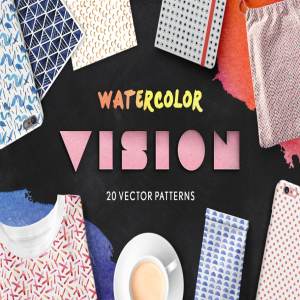 20款手绘水彩图案纹理 Graphic Vision Watercolor Patterns