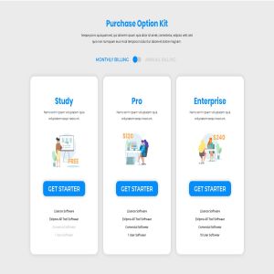 网站服务多套餐价格表单UI设计模板 Pricing Table