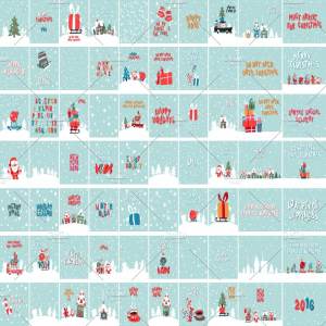 圣诞节新年主题矢量插画合集 New Year 2016! 64 Illustrations!