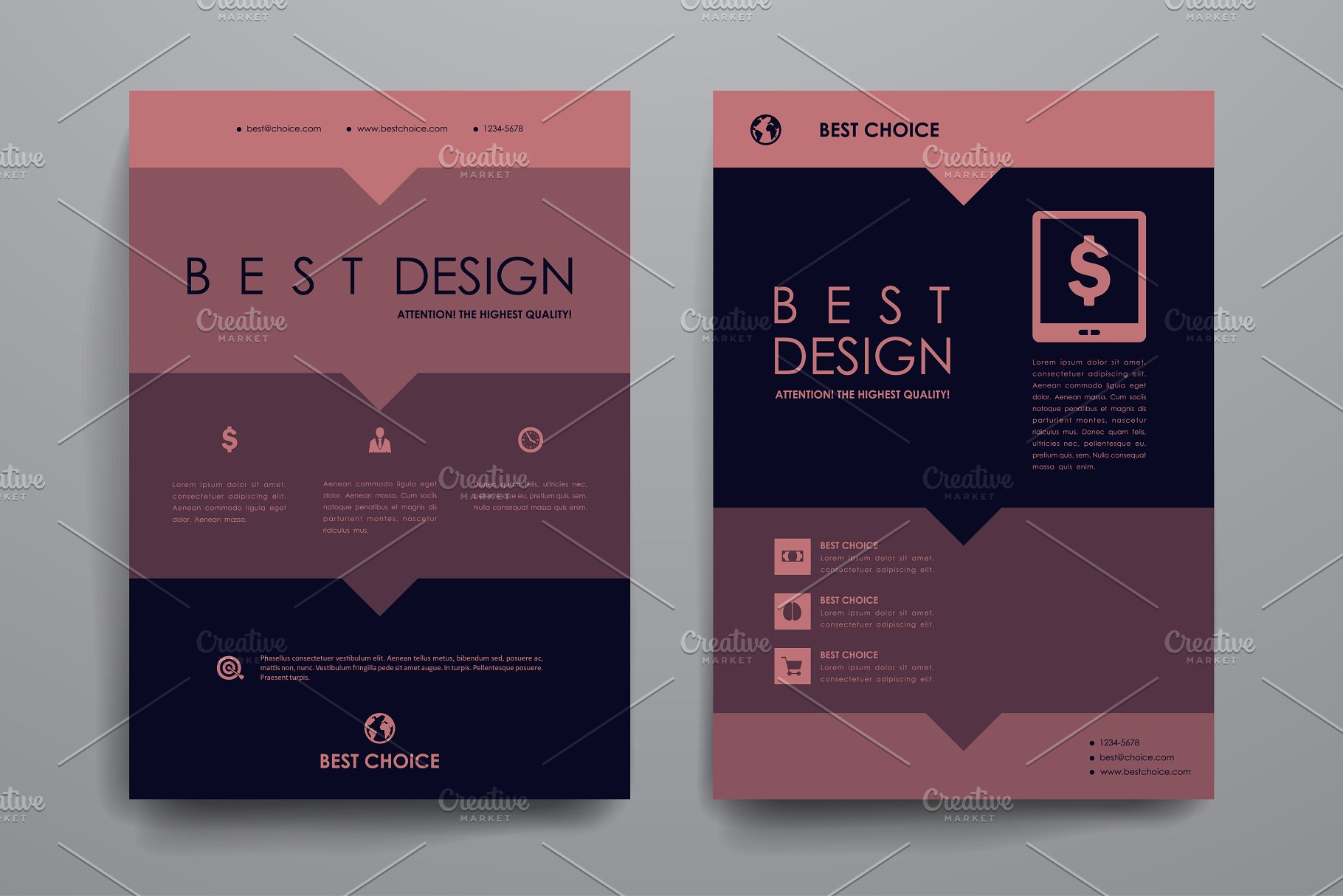 14页抽象图形小册子模板 Set of Beautiful Brochures