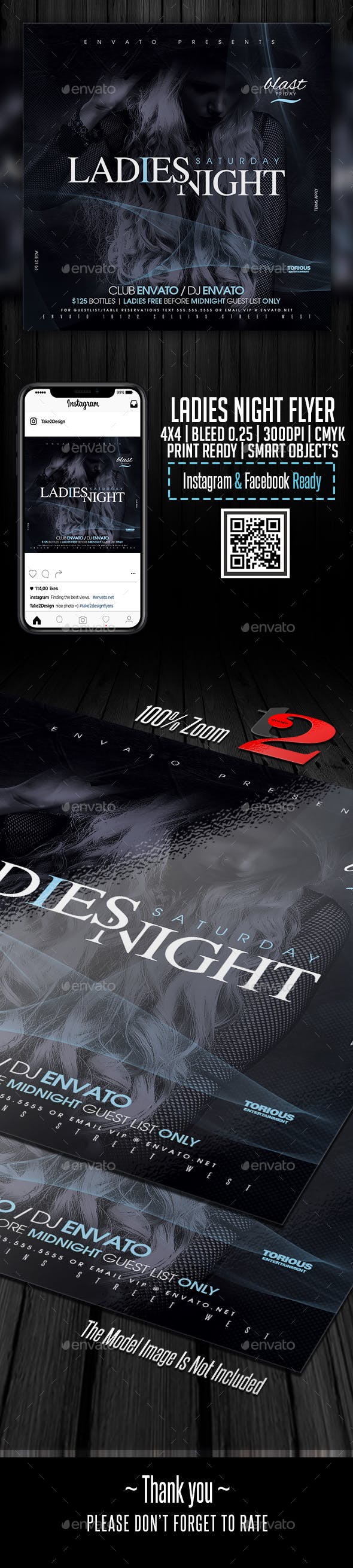 酷酷的夜总会聚会海报模板 Ladies Night Flyer Template [psd]