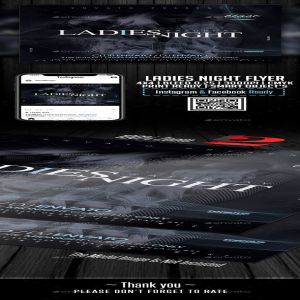 酷酷的夜总会聚会海报模板 Ladies Night Flyer Template [psd]