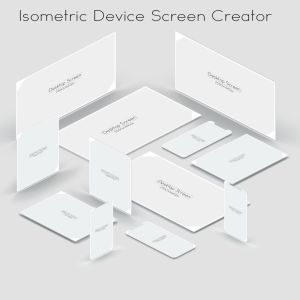 屏幕界面设计效果图等距网格样机模板 Isometric Device Screen Creator插图2
