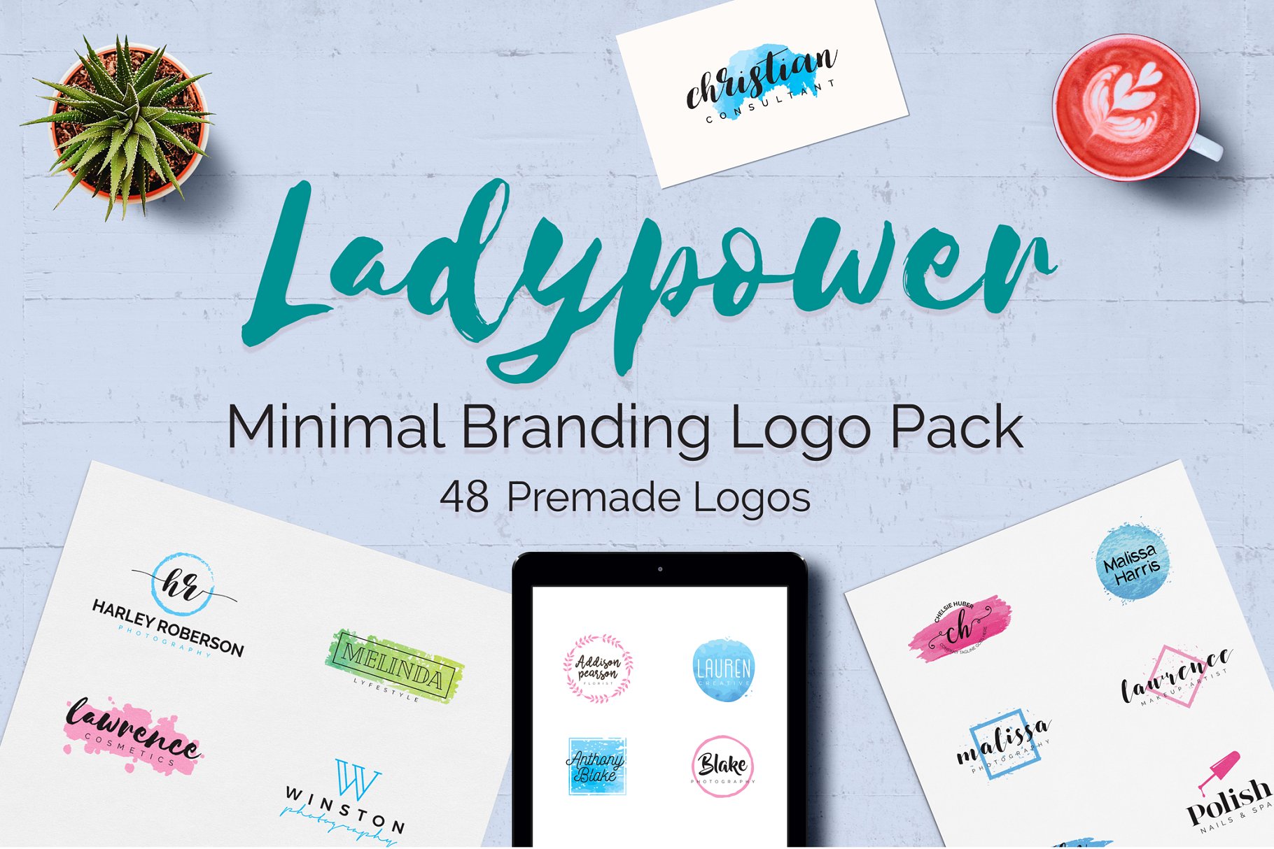 女性品牌商标设计Logo设计模板合集 LADYPOWER Feminine Branding Logo Set