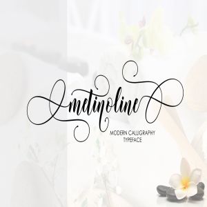 现代书法花饰连字英文手写字体下载 Metinoline Script