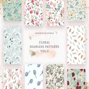 极力推荐：花卉图案纹理集合 Floral Patterns Bundle Vol.2 [3.45GB, 超过120款图案]