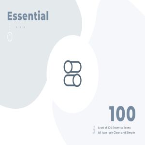 100枚极简主义黑色线框图标素材 100 Essential icon set – Material