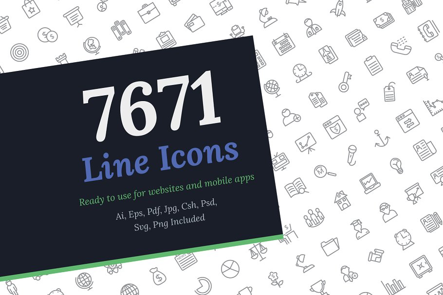7671枚线条图标合集 7671 Line Icons