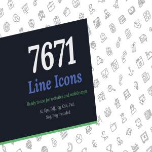 7671枚线条图标合集 7671 Line Icons